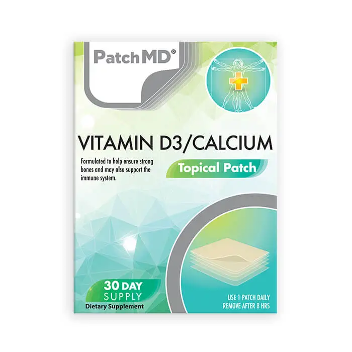  D3/Calcium Topical Patch by PatchAid (Clear) - Pack of 1 :  Health & Household