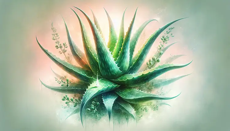 Artistic depiction of aloe vera plant