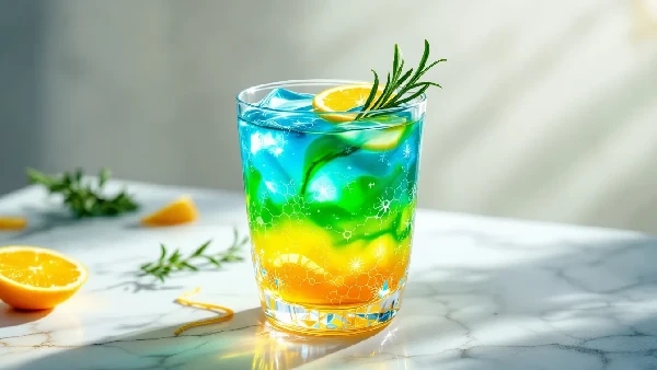 A colorful representation of a mitochondrial cocktail with various ingredients.